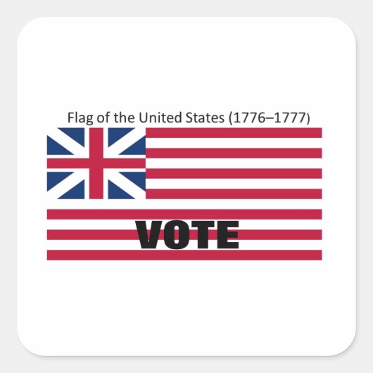 Patriot Flag Hat Serie Quadratischer Aufkleber (Vorderseite)
