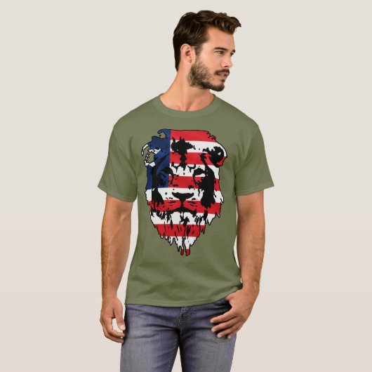 PATRIOT FLAG ROT WEISS UND BLAU T-Shirt (Vorne ganz)