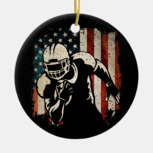 Patriot Football 4. Juli Amerikanische Flagge Keramik Ornament