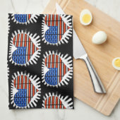 Patriot Heart American Flag Küchentuch (Viertel Falte)