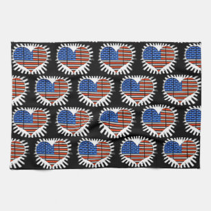 Patriot Heart American Flag Küchentuch