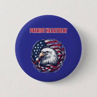 Patriot Heartbeat American Spirit Freedom Love Button