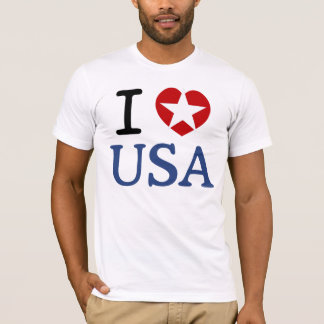 Patriot I HEART USA White Star America I LIEBE USA T-Shirt