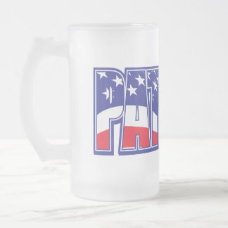 Patriot in der amerikanischen Flagge Mattglas Bierglas
