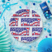 Patriot in der US-Flagge Pappteller (Party)