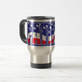 Patriot in der US-Flagge Reisebecher (Vorderseite Links)