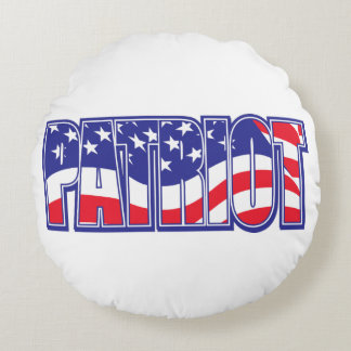Patriot in der US-Flagge Rundes Kissen
