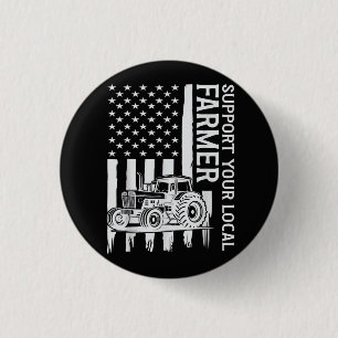 Patriot Landwirt Traktor USA-Flagge Landwirt Vater Button
