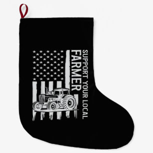 Patriot Landwirt Traktor USA-Flagge Landwirt Vater Großer Weihnachtsstrumpf