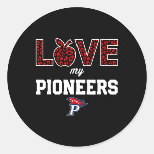 Patriot Pioneers Logo-Liebe Mein Team hat Runder Aufkleber