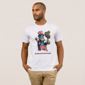 Patriot Playing Pickleball Pickleballer USA Flag T-Shirt (Vorne ganz)