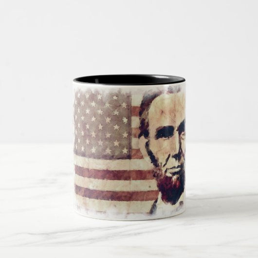 Patriot Präsident Abraham Lincoln Zweifarbige Tasse (Mittel)