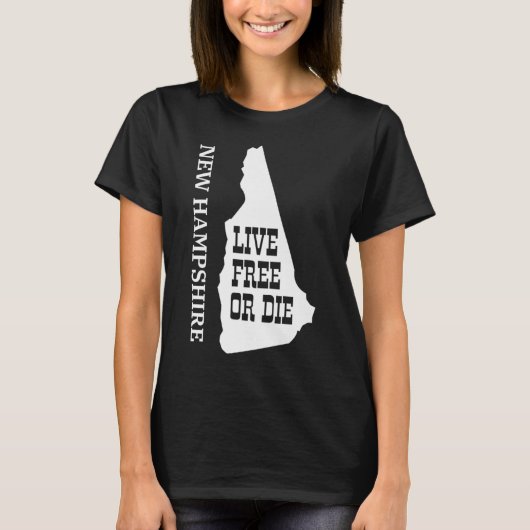 Patriot Quote New Hampshire Motto Souvenir State P T-Shirt (Vorderseite)