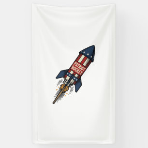 Patriot Rocket 4. Juli Vintage Feuerwerk Design Banner