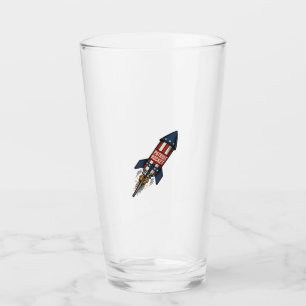 Patriot Rocket 4. Juli Vintage Feuerwerk Design Glas