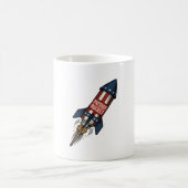 Patriot Rocket 4. Juli Vintage Feuerwerk Design Kaffeetasse (Mittel)