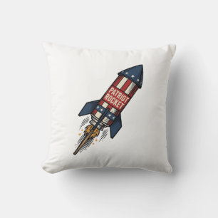 Patriot Rocket 4. Juli Vintage Feuerwerk Design Kissen