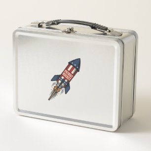 Patriot Rocket 4. Juli Vintage-Feuerwerk-Design Metall Brotdose