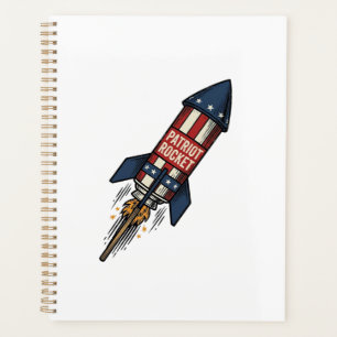 Patriot Rocket 4. Juli Vintage Feuerwerk Design Planer