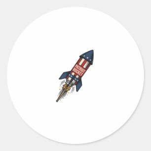 Patriot Rocket 4. Juli Vintage Feuerwerk Design Runder Aufkleber