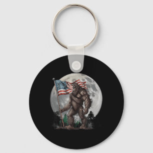 Patriot Sasquatch Bigfoot Merica Us Flag Moon 4. Schlüsselanhänger