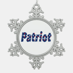 Patriot Schneeflocken Zinn-Ornament