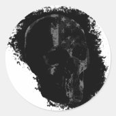 PATRIOT SKULL Black Gray Runder Aufkleber (Vorderseite)