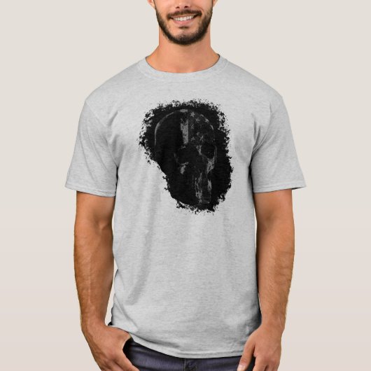 PATRIOT SKULL Black Gray T-Shirt (Vorderseite)