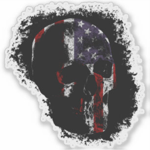 PATRIOT SKULL Color Aufkleber