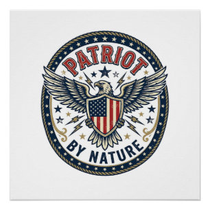 Patriot Von Natur Aus Patriotisch Kühnes Patriotis Poster
