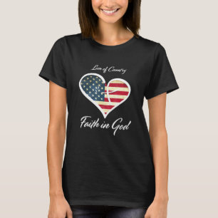 Patrioten Christlicher Glaube an Gott Herz Kreuz A T-Shirt