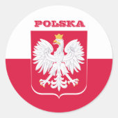 Patrioten, Ferien/Sport auf polnischer und polnisc Runder Aufkleber (Vorderseite)