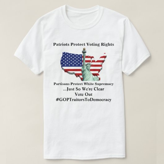 Patrioten schützen Stimmrechte T-Shirt (Design vorne)