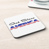 Patrioter Gott segne Amerika Getränkeuntersetzer (Linke Seite)