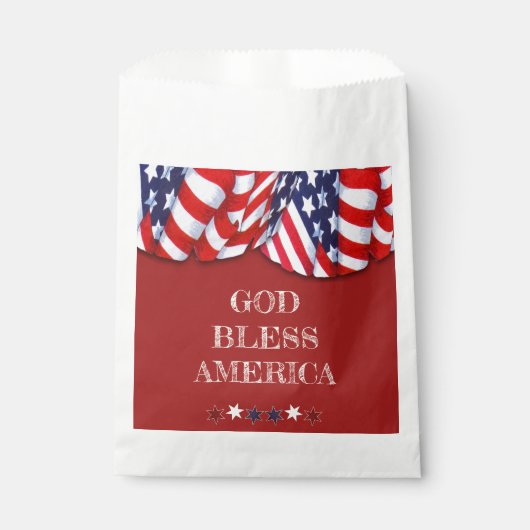 Patrioter Gott segne Amerika Rotes Blaues Jagdtier Geschenktütchen (Vorderseite)