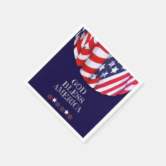 Patrioter Gott segne Amerika Rotes Blaues Jagdtier Serviette (Ecke)