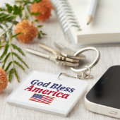 Patrioter Gott segne Amerika Schlüsselanhänger (Vorderseite rechts)