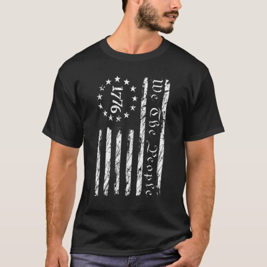 Patriotic 1776 We The People USA American Flag 4th T-Shirt (Vorderseite)
