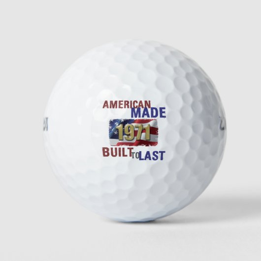 Patriotic 1971 50. Geburtstag Golfball (Vorderseite)