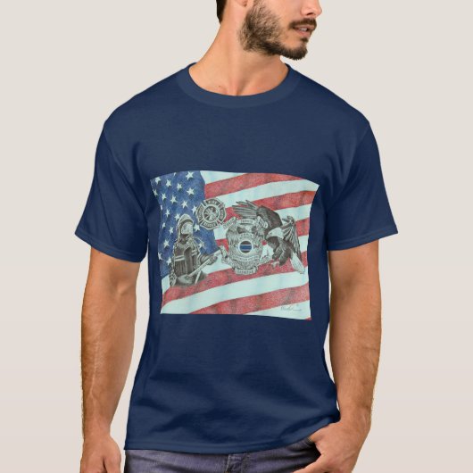 Patriotic 1st Responder T-Shirt (Vorderseite)