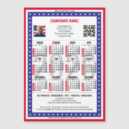 Patriotic 2026 Political Election QR Code Calendar Magnetkarte