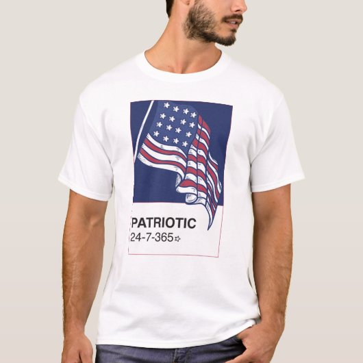 Patriotic 24/7/365, volle Front T-Shirt (Vorderseite)