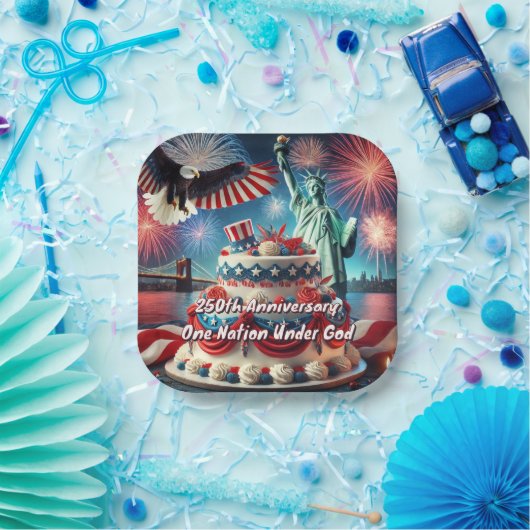 Patriotic 250. Geburtstag, USA Geburtstag Pappteller (Party)