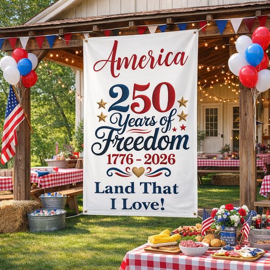 Patriotic 250‑Year Milestone Design Banner