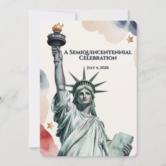 Patriotic 250th Anniversary Liberty Invitation Einladung (Vorderseite)