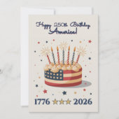 Patriotic 250th USA Birthday Celebration Invite (Vorderseite)