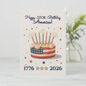 Patriotic 250th USA Birthday Celebration Invite (Stehend Vorderseite)