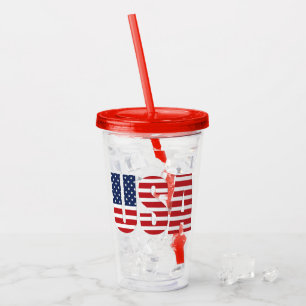 Patriotic 4. Juli Acrylic Tumbler Acryltrinkbecher