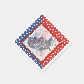 Patriotic 4. Juli America Map Flag Serviette (Ecke)