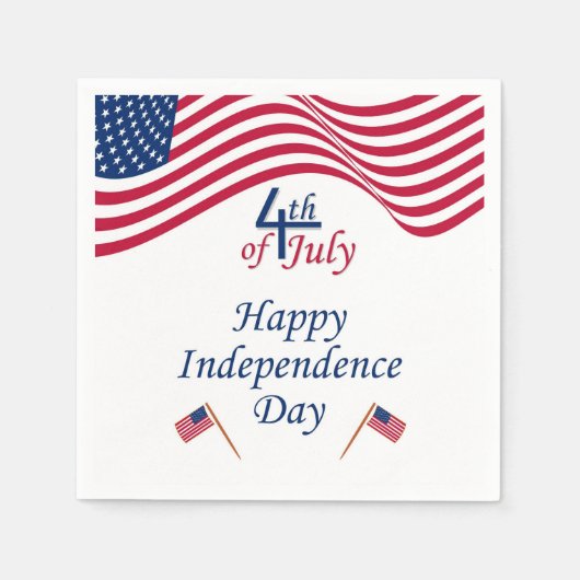 Patriotic 4. Juli Amerikanische Flagge Serviette (Vorderseite)